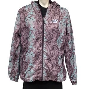 New Balance Womens Purple Hooded‎ Fleece Lined Long Sleeve Full Zip Jacket Sz XL